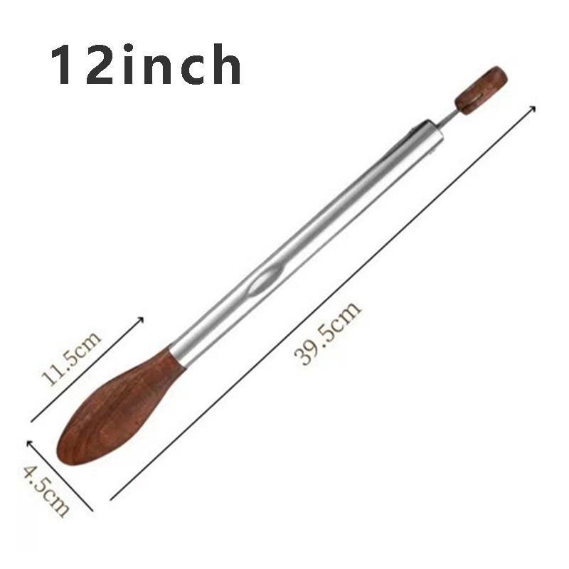 Walnut Wood Food Tong with Stainless Steel Handle Non-Stick BBQ Grilling Tong Durable Bread Dessert Clip 9/12inch Cooking Tong