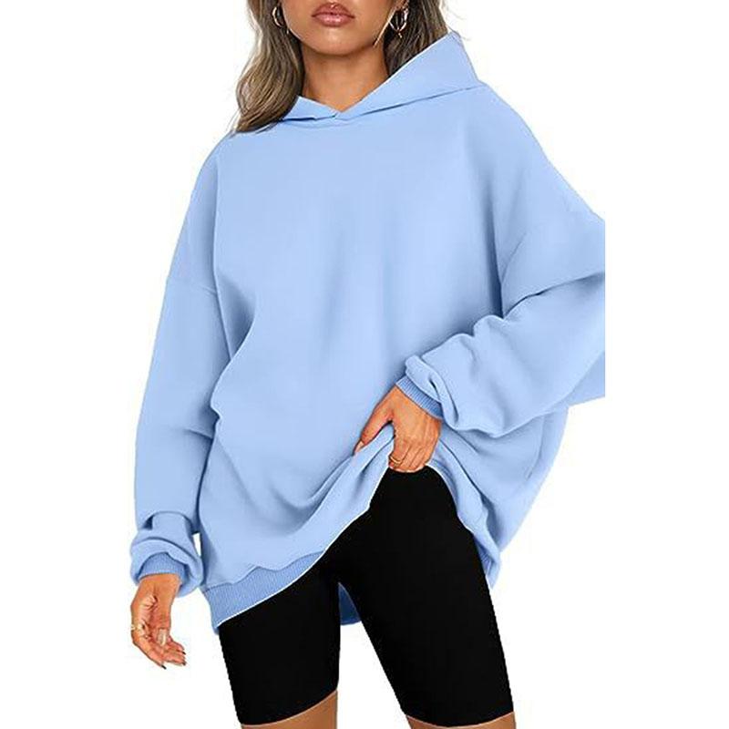 2026 Fall Winter New Loose Hoodies Pullovers Women Oversized Casual Solid Plus Velvet Sweatshirts Female Hoody Clothes