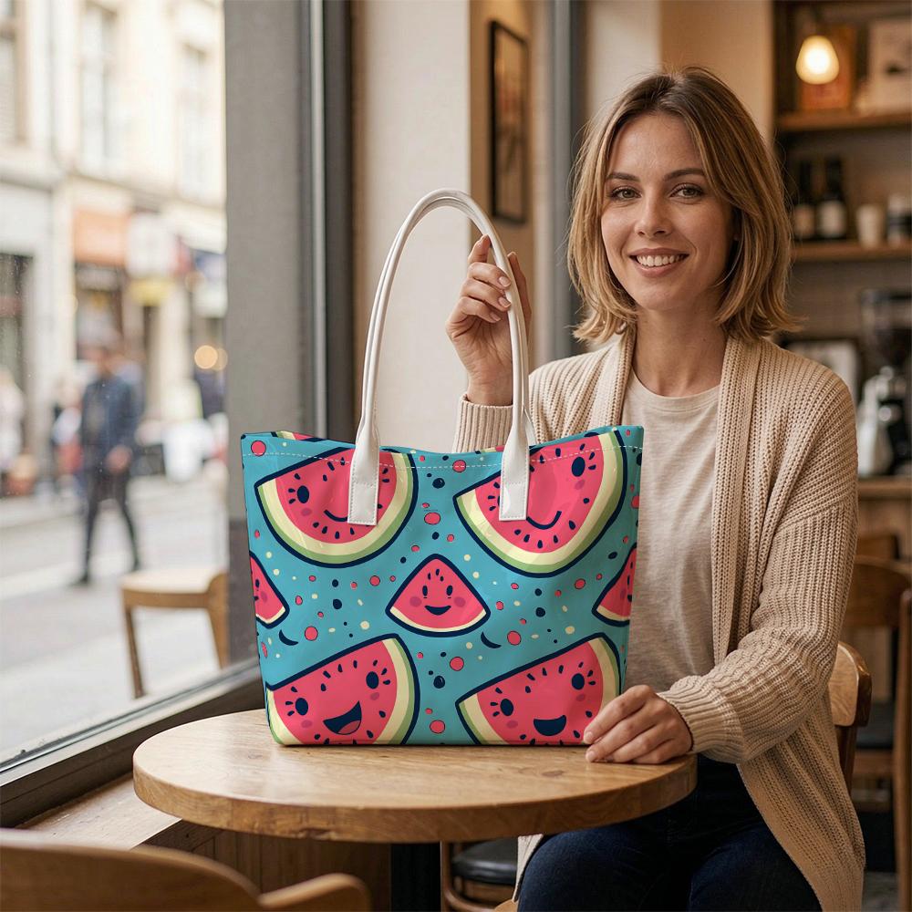 Cute Watermelon Tote Bag Summer Casual Large Handbag for Daily Shopping Travel Use