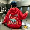 Sød tegneserie dinosaur grafik rygprint Børnehættetrøje Løs afslappet pullover sweatshirt til drenge Børn