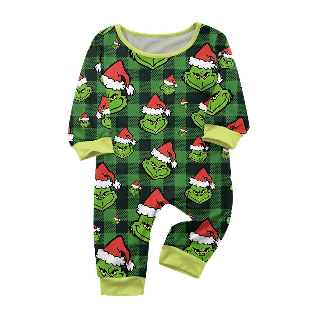 Christmas Print Family Matching Loungewear Set Long Sleeve Neck Top and Pants