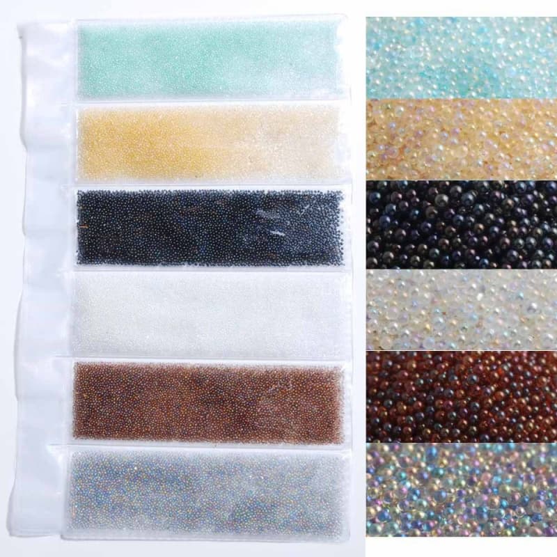 

Набор из 6 штук Микробисер для ногтей Декор для ногтей Разные цвета Бусины-эльфы Женские аксессуары для ногтей 0.6-0.8mm