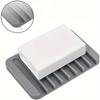 1Pc Quality Silicone Self-draining Soap Box - Stylish Solid Color for Showers Bathrooms Kitchens