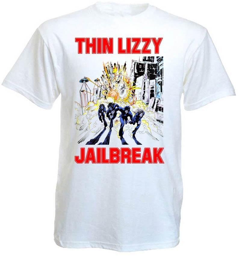 New Popular Thin Lizzy Jailbreak Short Sleeve White S-5XL Shirt VK032 S
