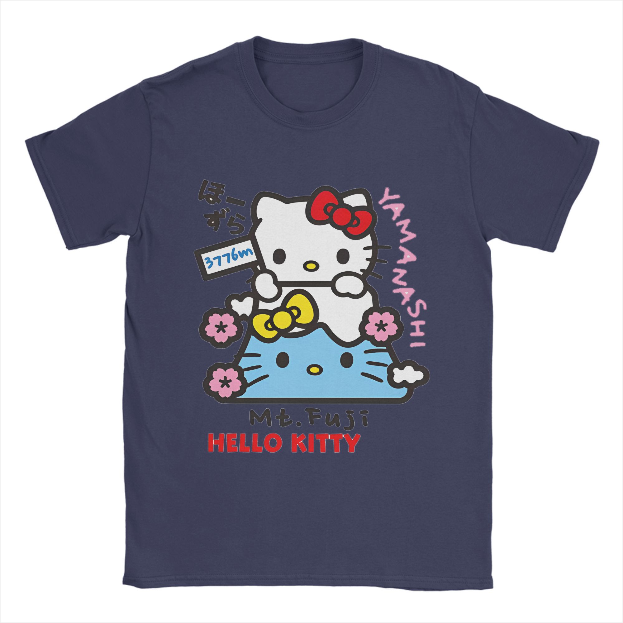 

Summer 2026 Hello Kitty Fuji Japanese Travel Theme 100 Cotton Printed Tshirt Adult Children Parent Top S