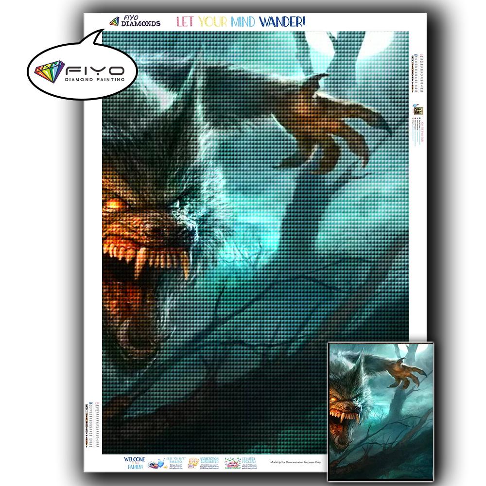 

5D DIY Алмазная картина Лиса Волк Ремесло Полный дрель Алмазная вышивка Животное Мозаика Украшение дома Full Square 20X30CM