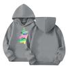Children's Hoodies Loose Solid Color Hooded Sports Shirt Fashionable Sports Shirt