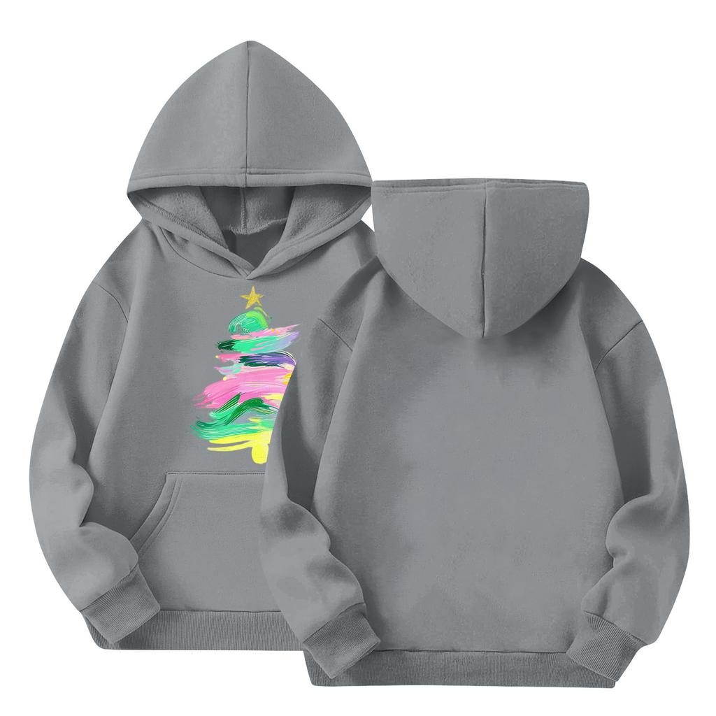 Children's Hoodies Loose Solid Color Hooded Sports Shirt Fashionable Sports Shirt