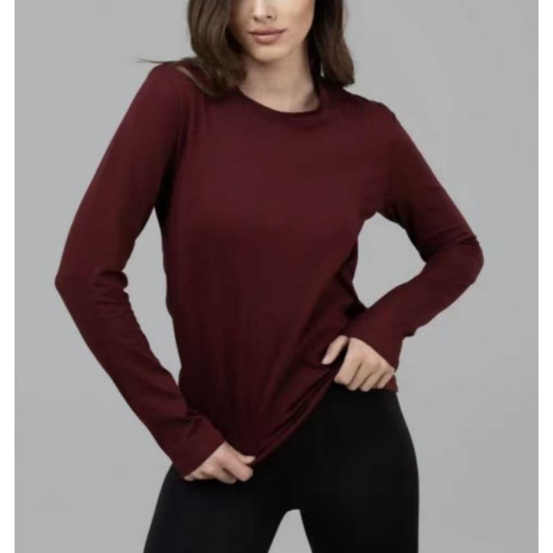 Slim-fit Short Bottom Long-sleeved Shirt for Women, Sexy Body Long-sleeved Bottom Top for Women