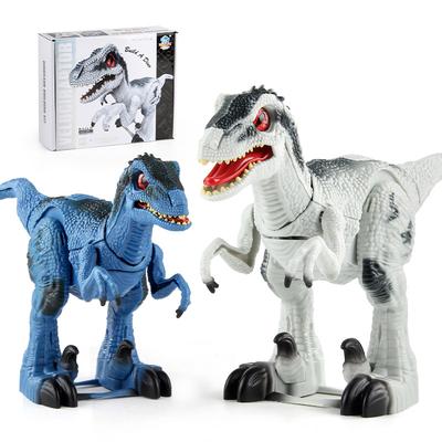 Pädagogisches, zusammengebautes elektrisches Lauftier mit Infrarot-Fernbedienung für Kinder, Velociraptor-Dinosaurier-Spielzeug, Dinosaurier-Modell