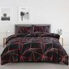 Comforter Black Red Geometric Queen 3D Three Dimensional Geometrical Bedding Set Modern Abstract Neon Line Comforter