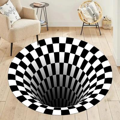 3D Vortex Teppich Illusions-Teppich Optische Täuschung Runder Teppich Beliebter Teppich Heimdeko Wohnzimmerteppiche Coole Matte Einweihungsgeschenk