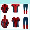 Spiderman Zip Mikina Bunda Tričko Kalhoty Set Hip Hop Marvel Cosplay Kostým