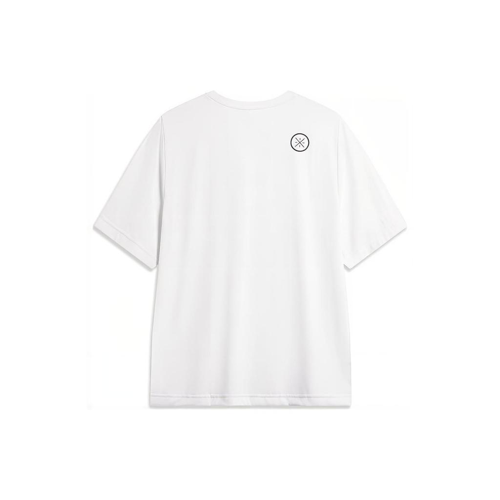Li Ning Wade Series Solid Color Moisture Wicking Quick Dry Short Sleeve T-Shirt Men Tops Standard-White ATST243-2