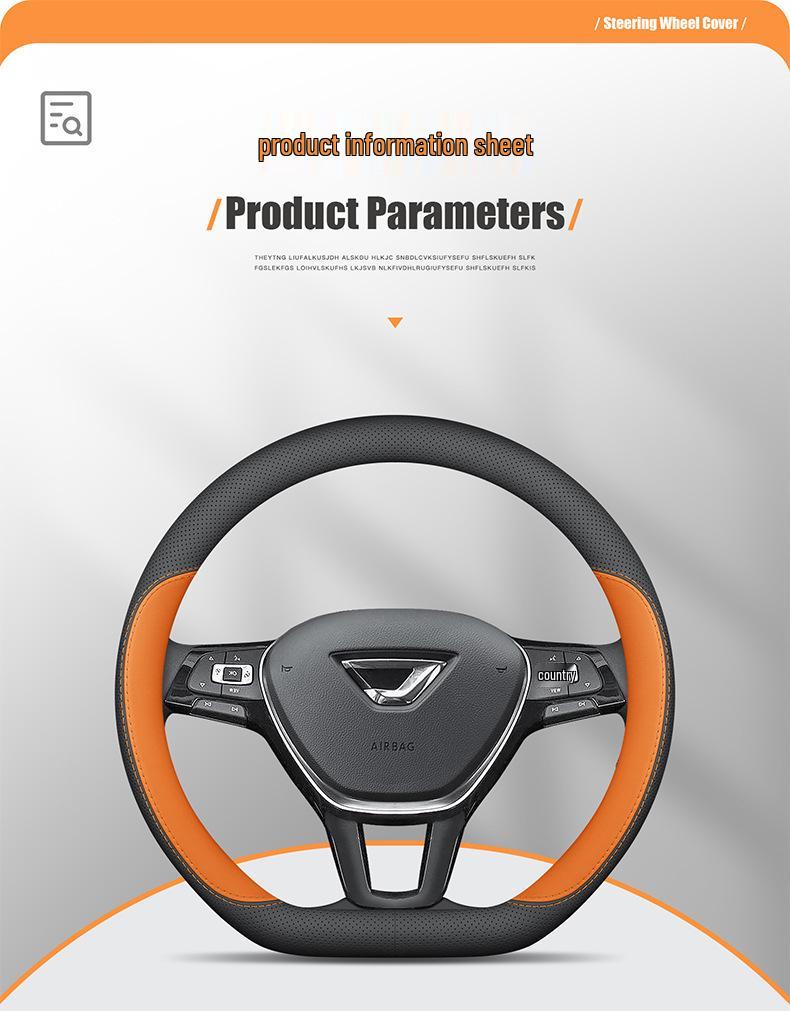 Ultra-Thin Genuine Leather Steering Wheel Cover for Volkswagen Jetta & VA Models