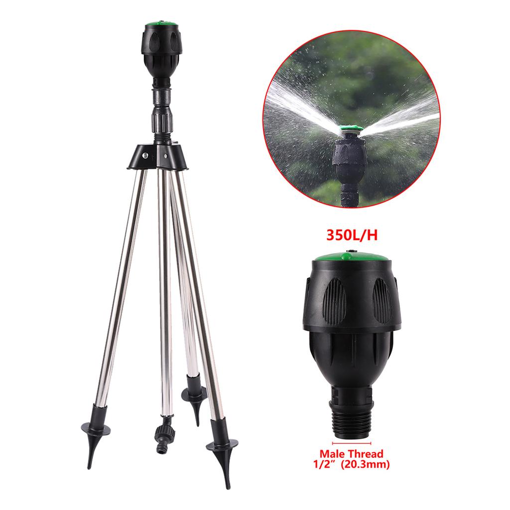 Garden Automatic Rotating Sprinklers 1/2" Female Thread Stainless Steel Tripods Lawn Orchard Irrigation Nozzles 350/550/650 L/H