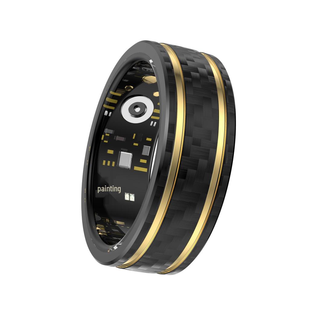 W8 Carbon Fiber Smart Ring: Sensorless Heart Rate, Blood Oxygen & Sleep Monitor, Waterproof Sports Wearable