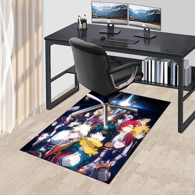 

1pc My Hero Academia Theme Chair Mat - Anime Cartoon Design Office Desk Pad, Non-Slip Carpet for Home Decor, Suitable for All Seasons.T010 60cm by 90cm