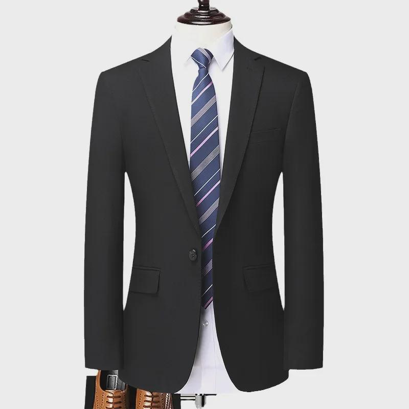 2024 Herren Schwarzer Formaler Anzug: High-End Zweiteiler Business-Outfit mit einem Knopf für Herren.