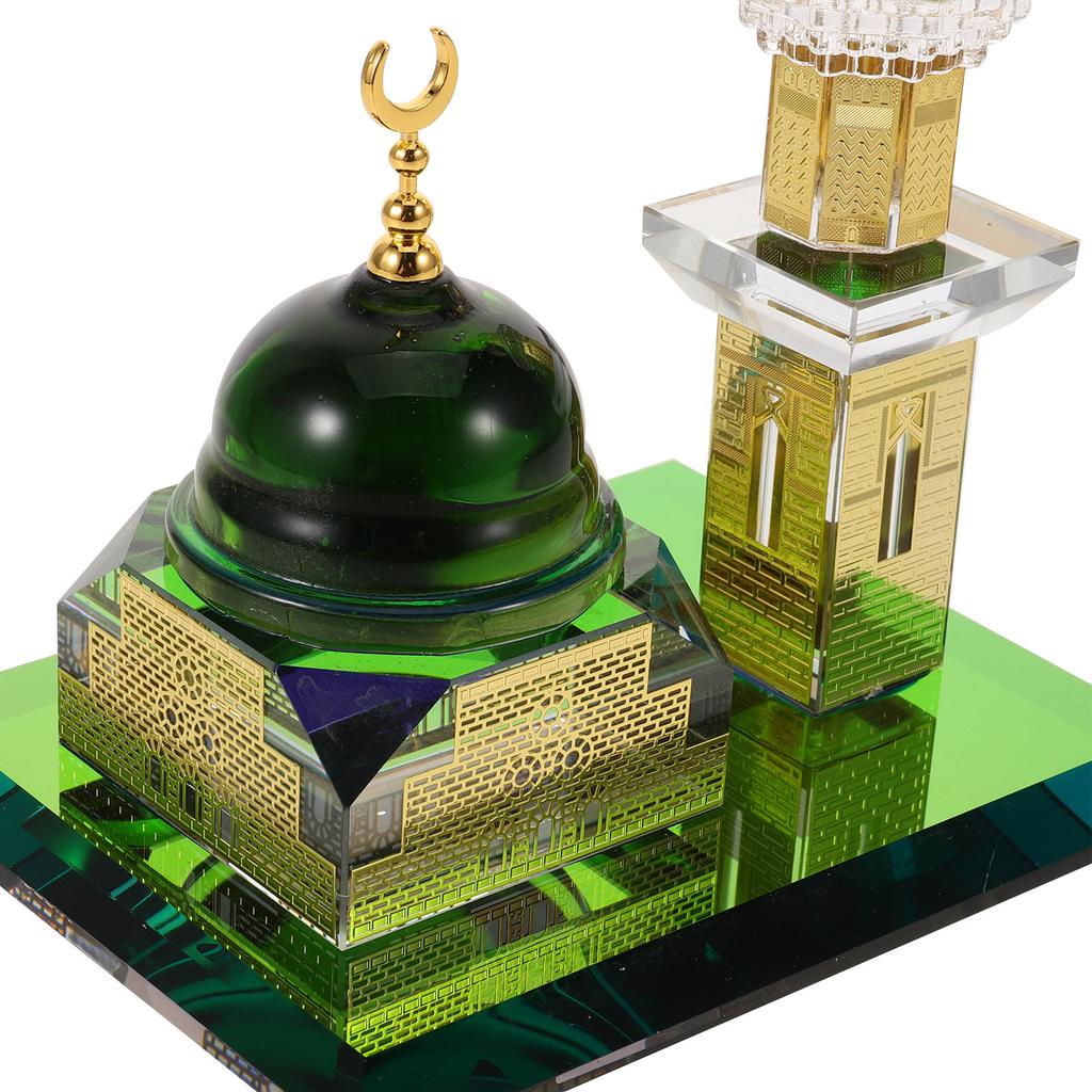 Islamische Tischdekoration Uhrturm Vergoldetes Kristall Muslimische Architektur Souvenir Eid Mubarak Ramadan Ornament Muslimisches Zuhause
