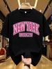 Wds0156pink Letter Printed Plus Size Unisexs Round Neck Tshirt Summer Casual Short Sleeved Top Street Fashion Versatile