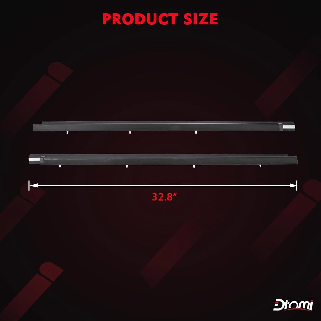 Front Door Window Belt Weatherstrip, Moulding Trim Seal Compatible With Toyota Vehicle Tacoma 1995-2004 Replace# 68160-04020 68210-04020 (2PCS)