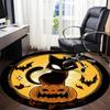 1PC Halloween Cat Office Round Area Rug,  Mat Suitable ForOffice, Under Office Chairs Bedroom Living Room Home Decor, Room Deco