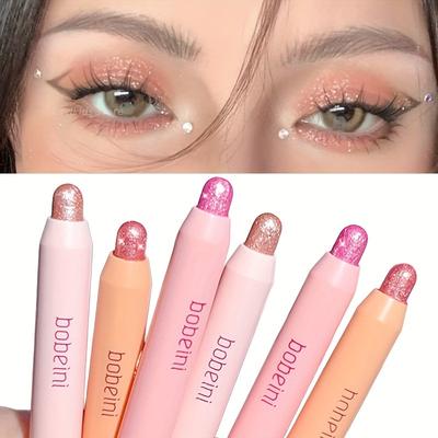 Multicolor Eyeshadow Highlighter Stick Waterproof Smudge-Proof Pearlescent Glitter Finish Eyeshadow Pen Perfect for Eye Makeup and Contouring