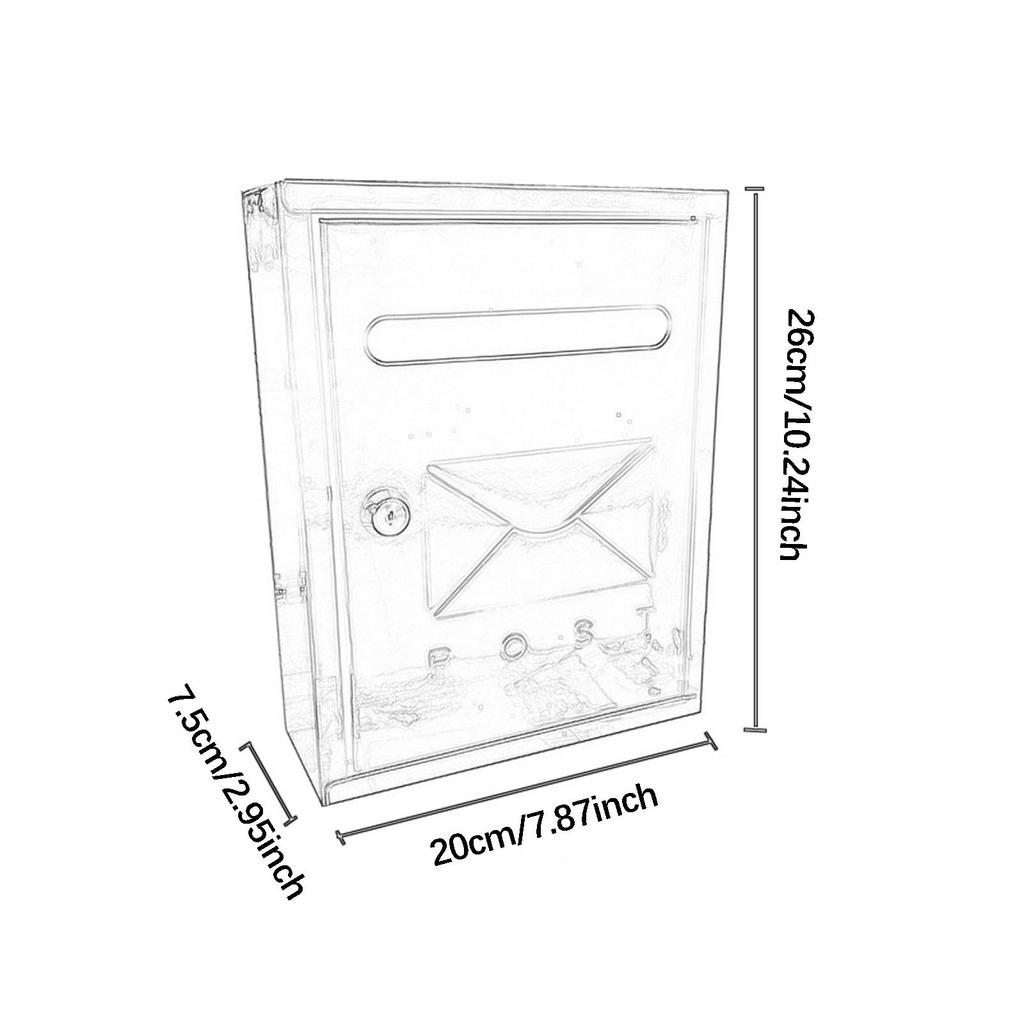Locking Wall Mailbox Outdoor Mail Box Versatile Durable Easily Install 21.7x30x7cm Waterproof for Envelope Large Capacity