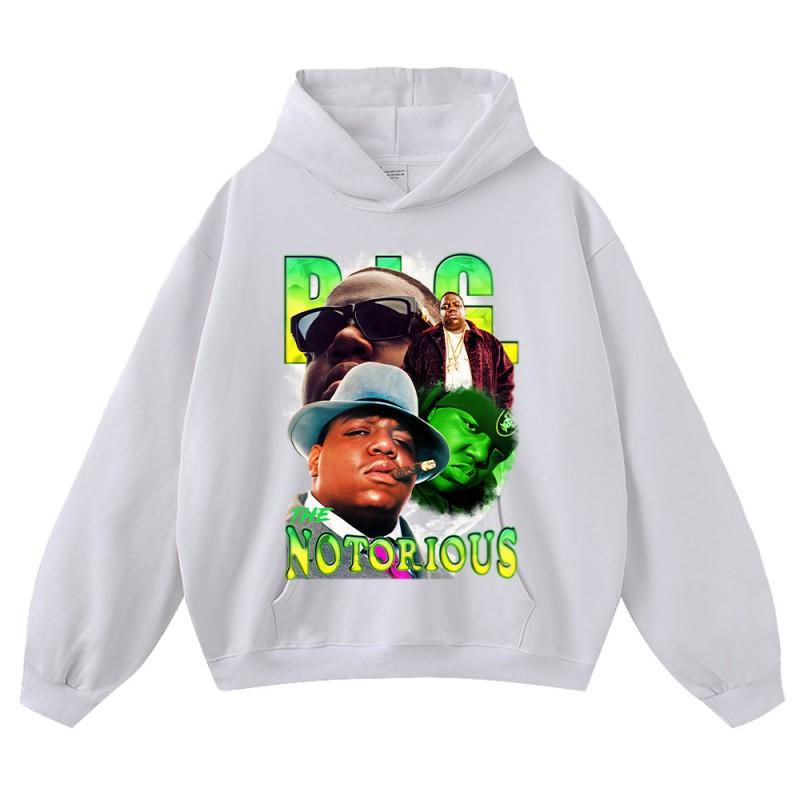 Sweat à capuche oversize en coton pour homme - Sweatshirt Streetwear Coupe ample avec imprimé délavé vintage et manches tombantes