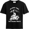 Unisex Summer For Him T Shirt Always Take The Scenic Route Motorcycle Mountains Short Sleeve Relaxed Fit Oneck Teeshirt
