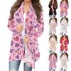 Women's Print Long Sleeve Front Cardigan Printed Top Lightweight Jacket