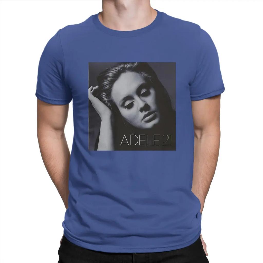 21 Album T-Shirts Men A-Adele Singer Funny Pure Cotton Tees Round Collar Short Sleeve T Shirts Gift Idea Clothes