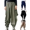 Pantaloni Harem Cavallo Basso Monocolore Coulisse Vintage Vita Media Caviglia Legata Larghi per Performance