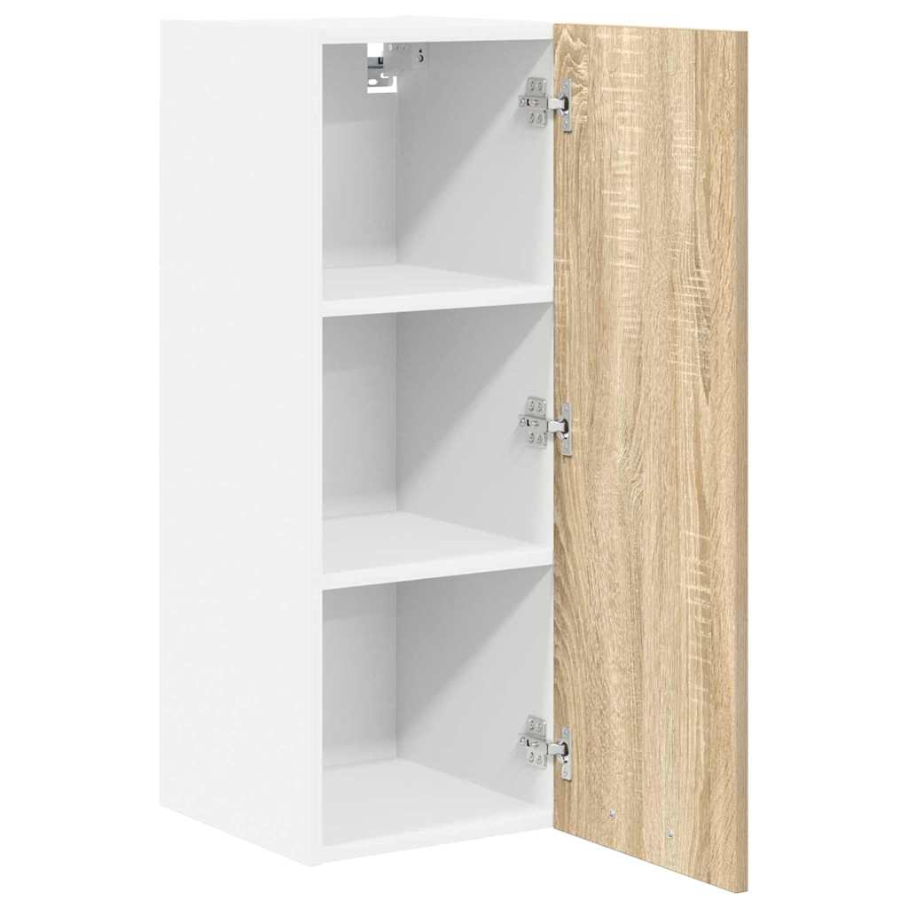 Wall Cabinet Sonoma Oak and White 30 X 31 X 80 Cm