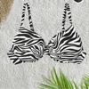 2025 Plus Size Striped Bikini Top - European & American Vacation Style