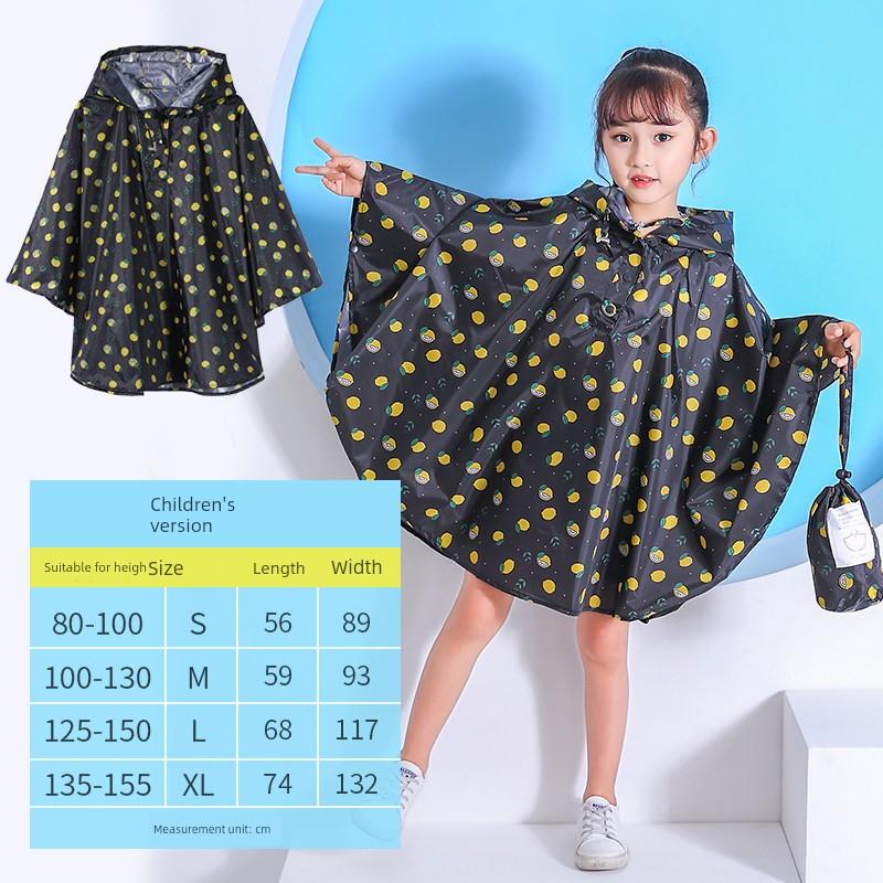 Children's Cloak Plus Size Raincoat Can Be Backpack Boy Girl Baby Fashion Cute Student Children Playing with Water Poncho