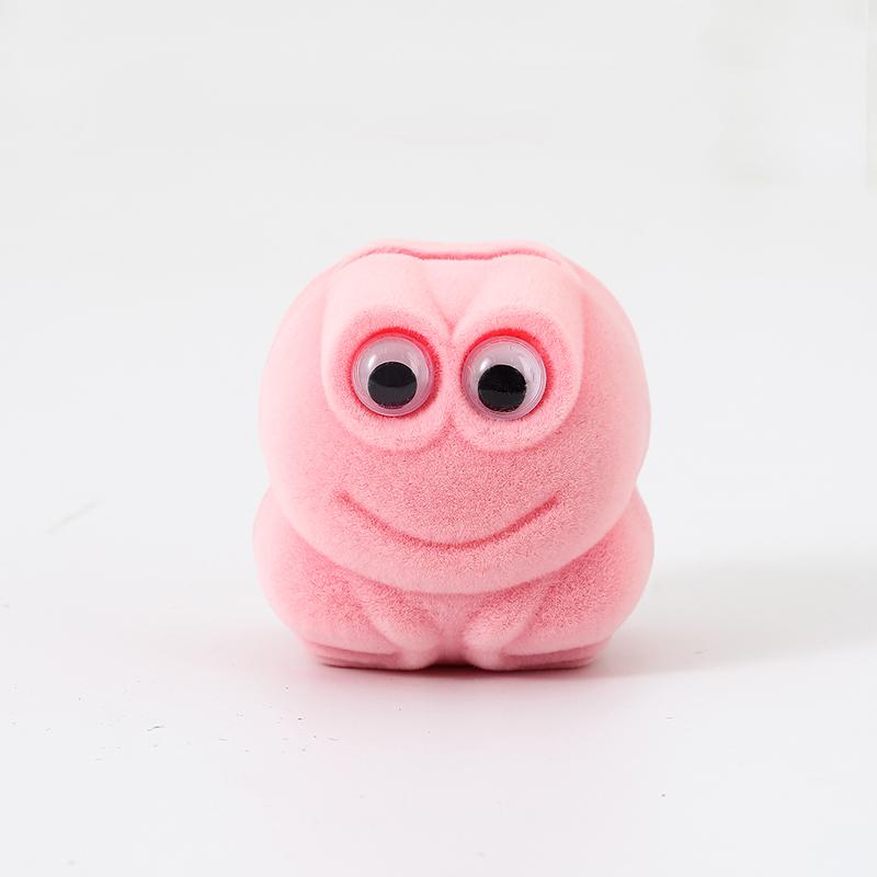 

Mini Velvet Ring Box Creative Frog Shaped Jewelry Case Ring Earring Display Box for Wedding Proposal Engagement Birthday Gift розовый