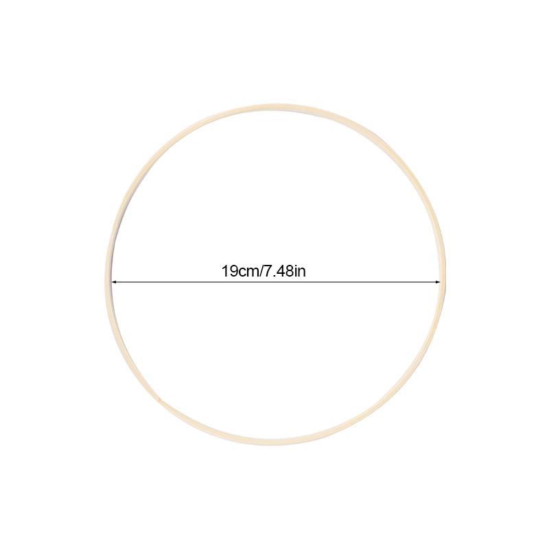 5Pcs Wooden Hoops DIY Handmade Round Bamboo Catcher Wooden Ring Wedding Wreath Floral Hanging Crafts Home Garden Wall Decoration