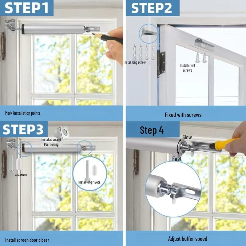 Invisible Adjustable Silent Door Closer - Automatic Spring Hinge for Homes