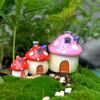4 Rozmiary Dom Grzybowy Żywica Ozdoba Rękodzieło Ogrodu Wróżek Miniaturowy Mikro Gnom Terrarium Dom Śródziemnomorski Zamek 4 Kolory