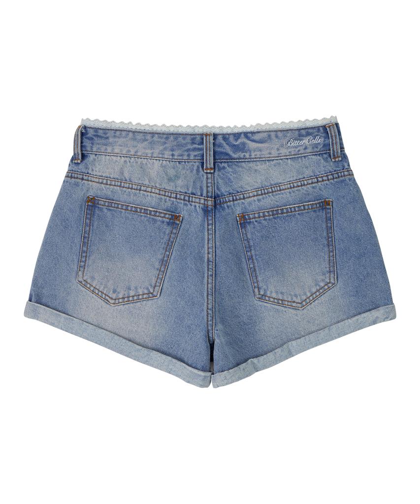 Biteoseljeu Holly Spitze Jeansshorts - Hellblau