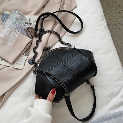 Vintage Shell Crossbody Messenger Bag Tassen Voor Vrouwen 2023 Retro Kleine Pu Leer Dame Keten Merk Schoudertassen Handtassen Portemonnee