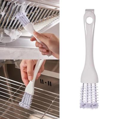 1pcs 2in1 Portable Grill Brush V Shaped Hooked Brush and Scraper Multifunctional Barbecue Kit Net Cleaning Brush for Kitchen Gadget