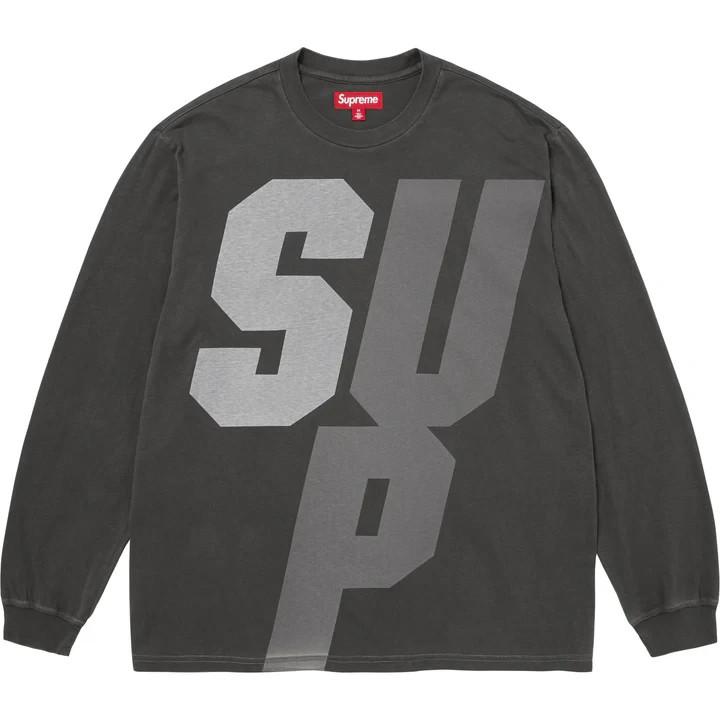 Черный топ Supreme с длинным рукавом и светоотражающими элементами M