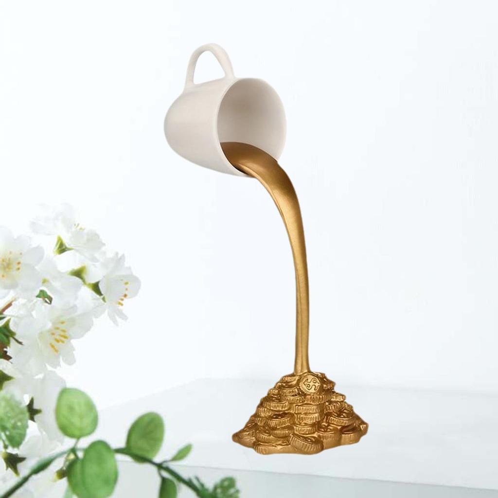 Sculpture de Tasse à Café avec Pièces Renversées pour Accent de Salon