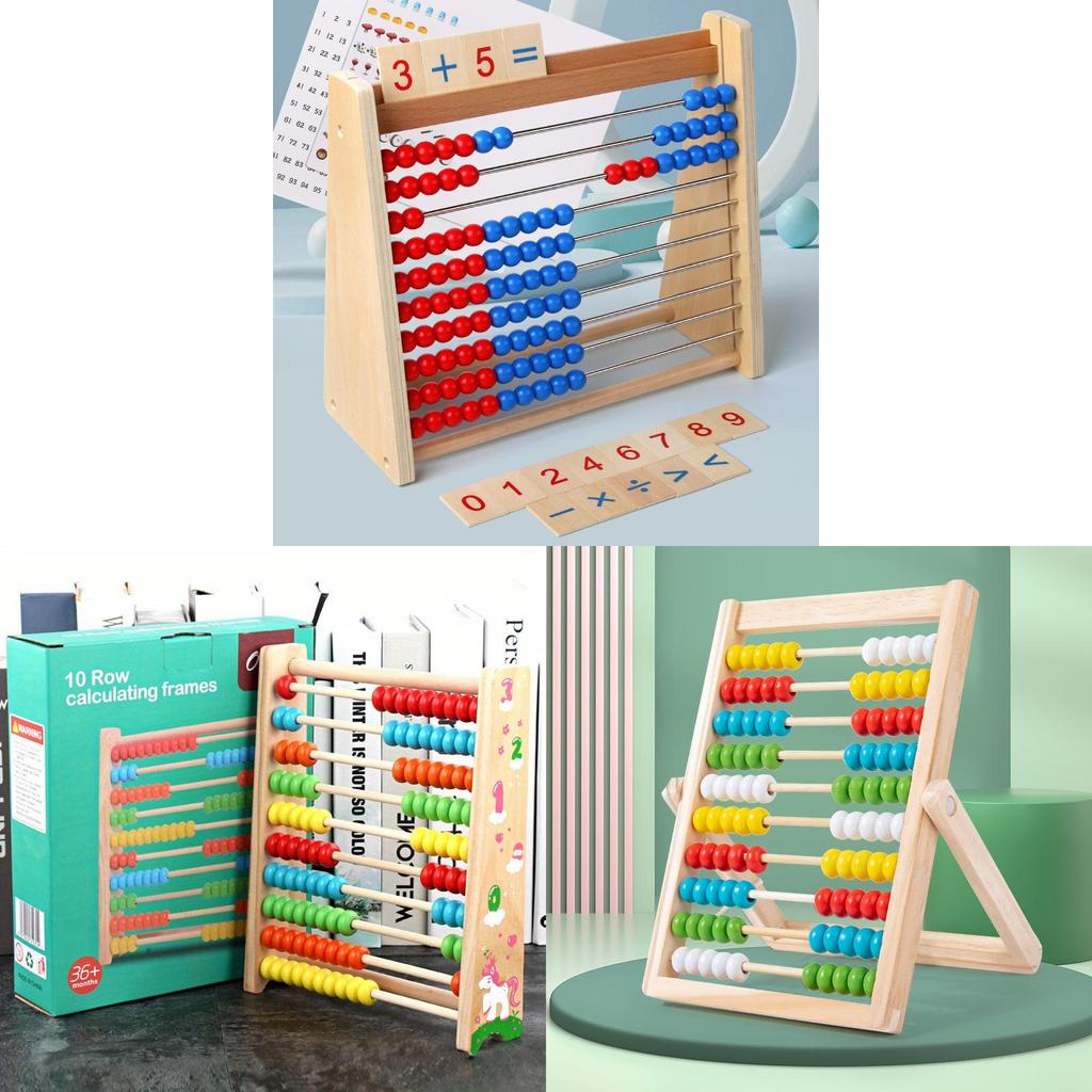Hölzerner Zählrahmen für Mathematik, Lernspielzeug für Kindergarten- und Grundschüler