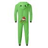Christmas Printed Family Matching Hooded Long Sleeved Zippered Hooded  Jumpsuit Set