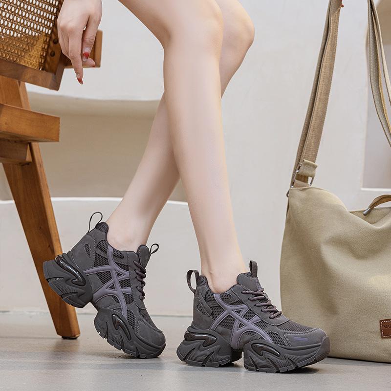 9CM Dad Shoes Women's Autumn and Winter 2025 New Sports Style Casual Shoes Super High Heel Platform Women's Shoes Fashion Trendy