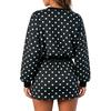 Women's Casual Two-Piece Set with Polka Dot Long Sleeve Pullover and Skirt for Everyday Wear
